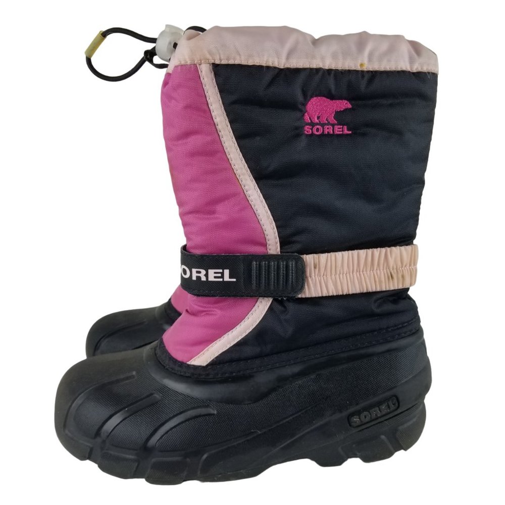 Sorel Girls Sz 3‎ Pink Warm Winter Show Boots Insulated Waterproof